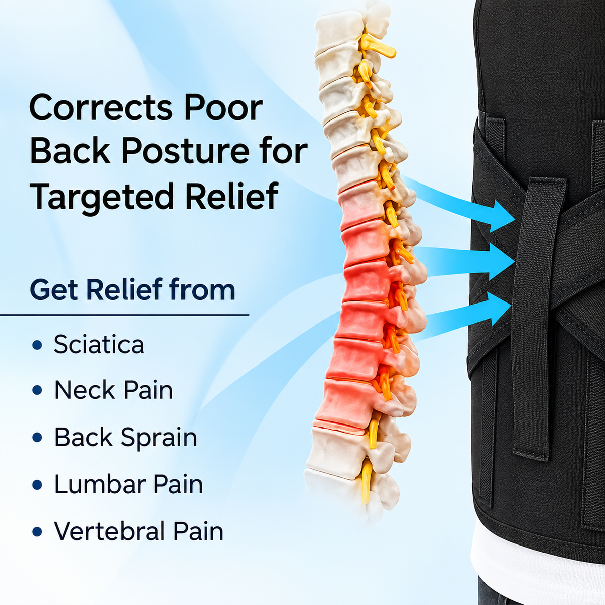 Magnetic Back Brace Posture Corrector Belt Free Size